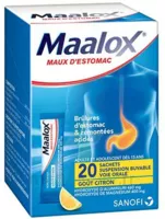 Maalox Maux D'estomac, Suspension Buvable Citron 20 Sachets à MONTAIGUT-SUR-SAVE