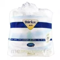 Sterilux Pads Rectangle Coton Hygiène Corporelle 8x10cm B/200 à MONTAIGUT-SUR-SAVE
